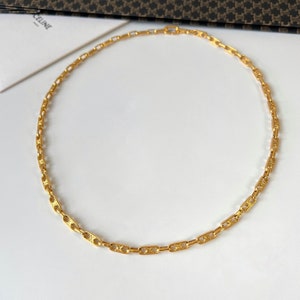 CELINE Vintage Triomphe Chain Link Long Necklace