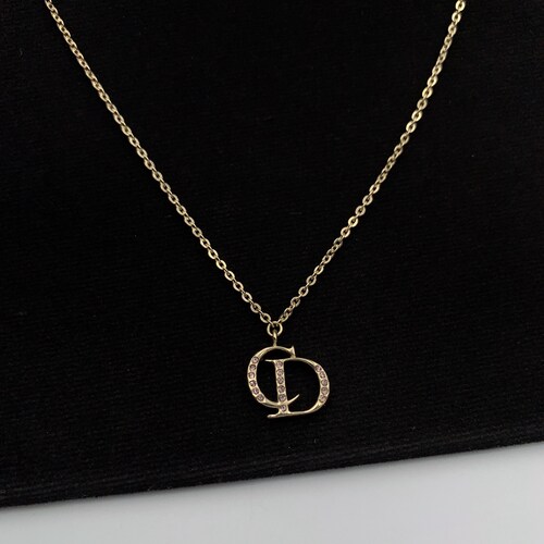 Christian Dior Vintage CD Crystal Logo 