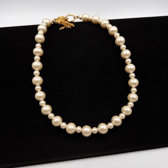 SONIA RYKIEL Vintage Faux Pearl Choker Necklace - image 1