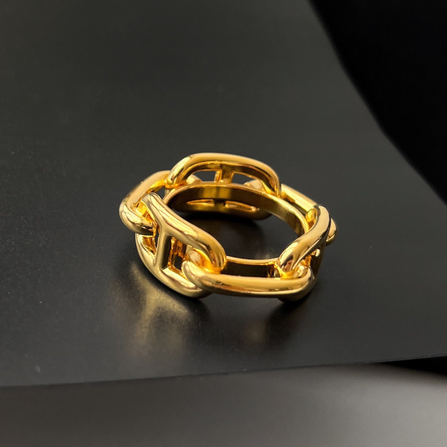 gold hermes scarf ring