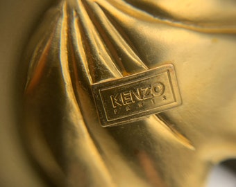 KENZO ヴィンテージフラワー ゴールドメッキ ブローチ - Etsy 日本