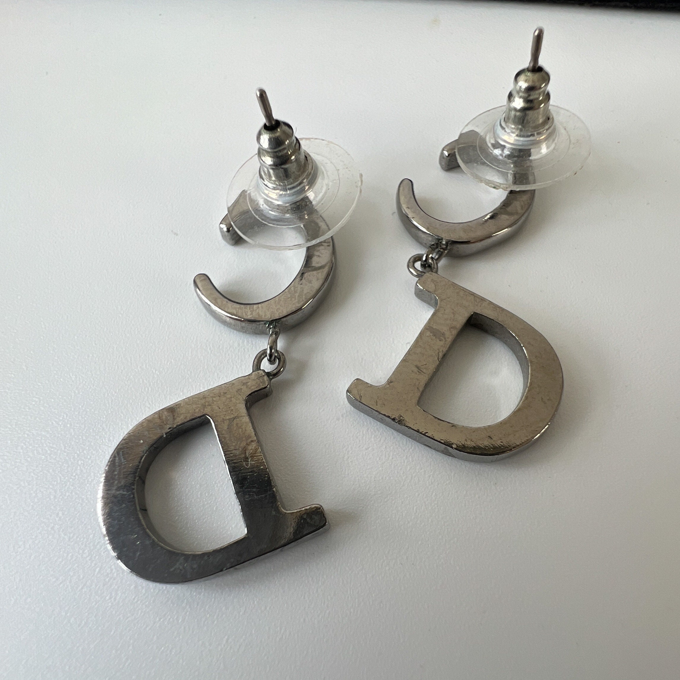 【Dior】LOGO CRYSTAL EARRINGS ロゴ クリスタル ピアス Christian Dior C D Crystal Logo Drop Earrings - Etsy