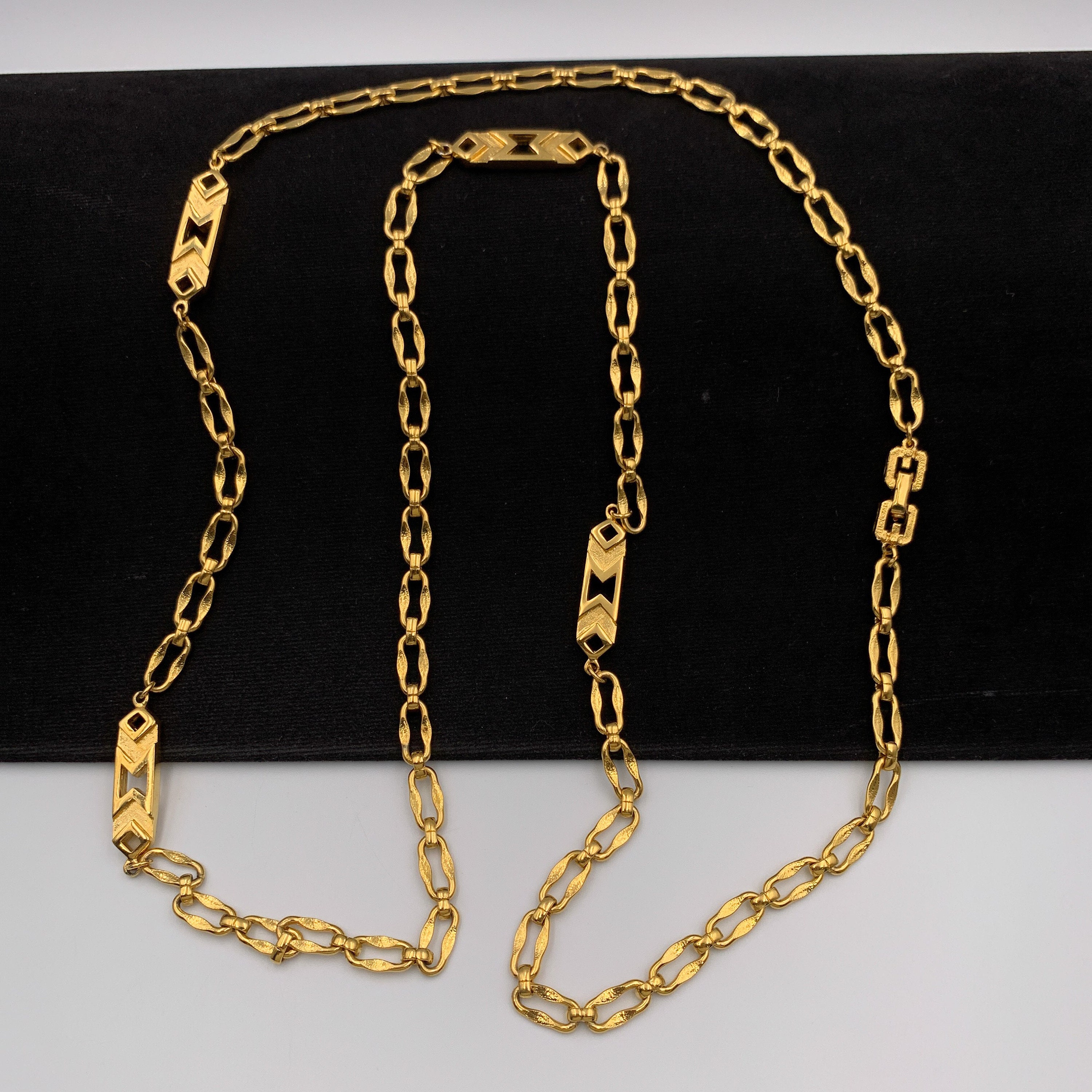 アクセサリー vintage GIVENCHY silver chain necklace GIVENCHY Vintage Gold Plated Long Chain Necklace - Etsy