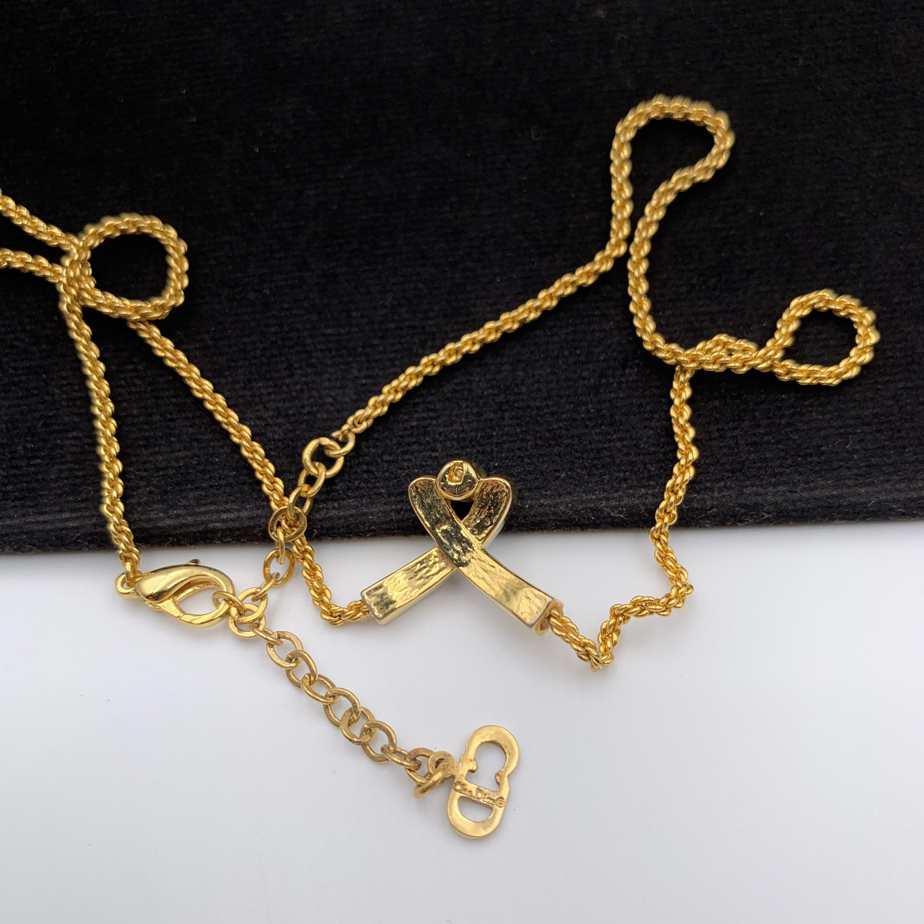 Christian Dior Vintage Cross Crystal Pendant Necklace - Etsy