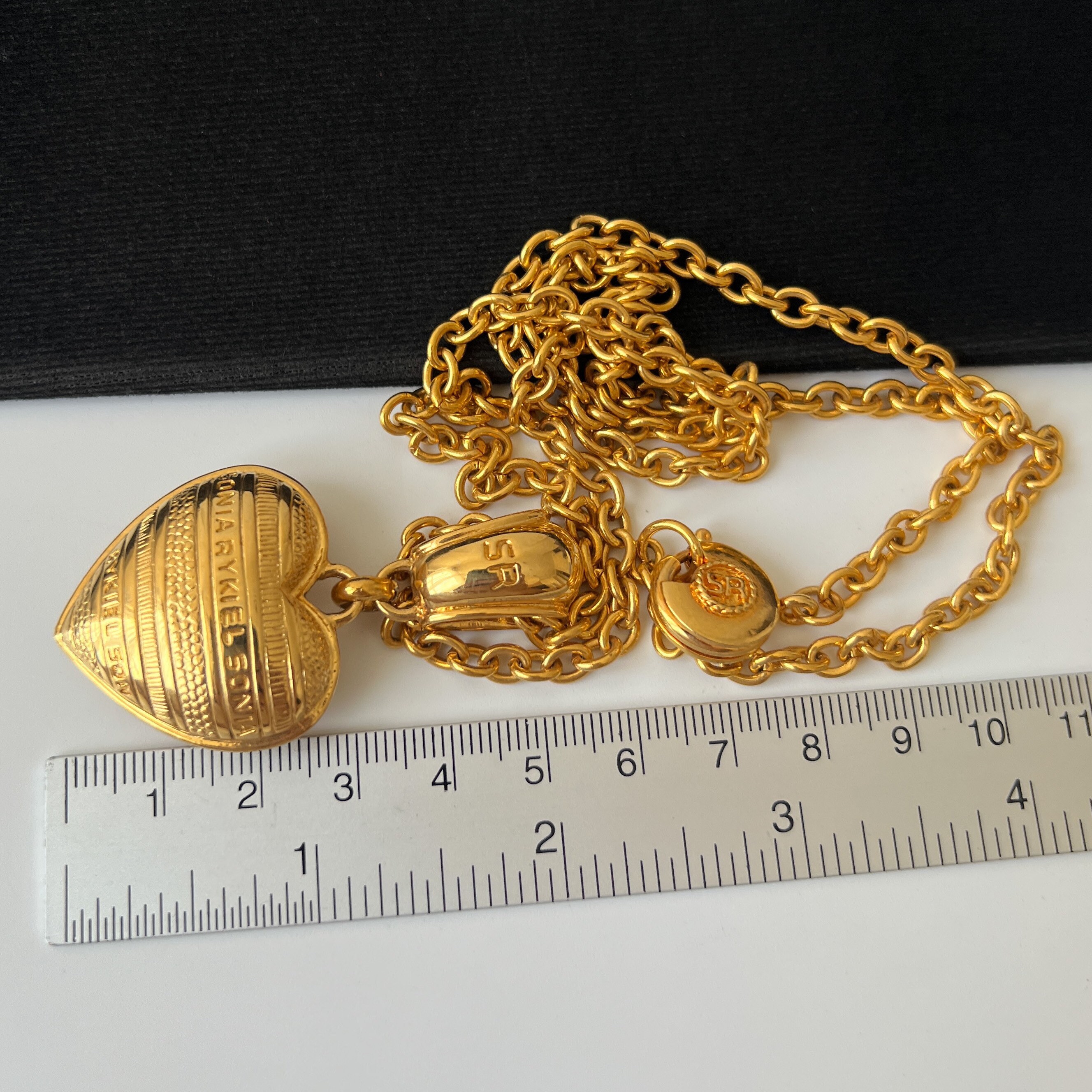 SONIA RYKIEL Vintage Heart Embossed Pattern Pendant Necklace - Etsy