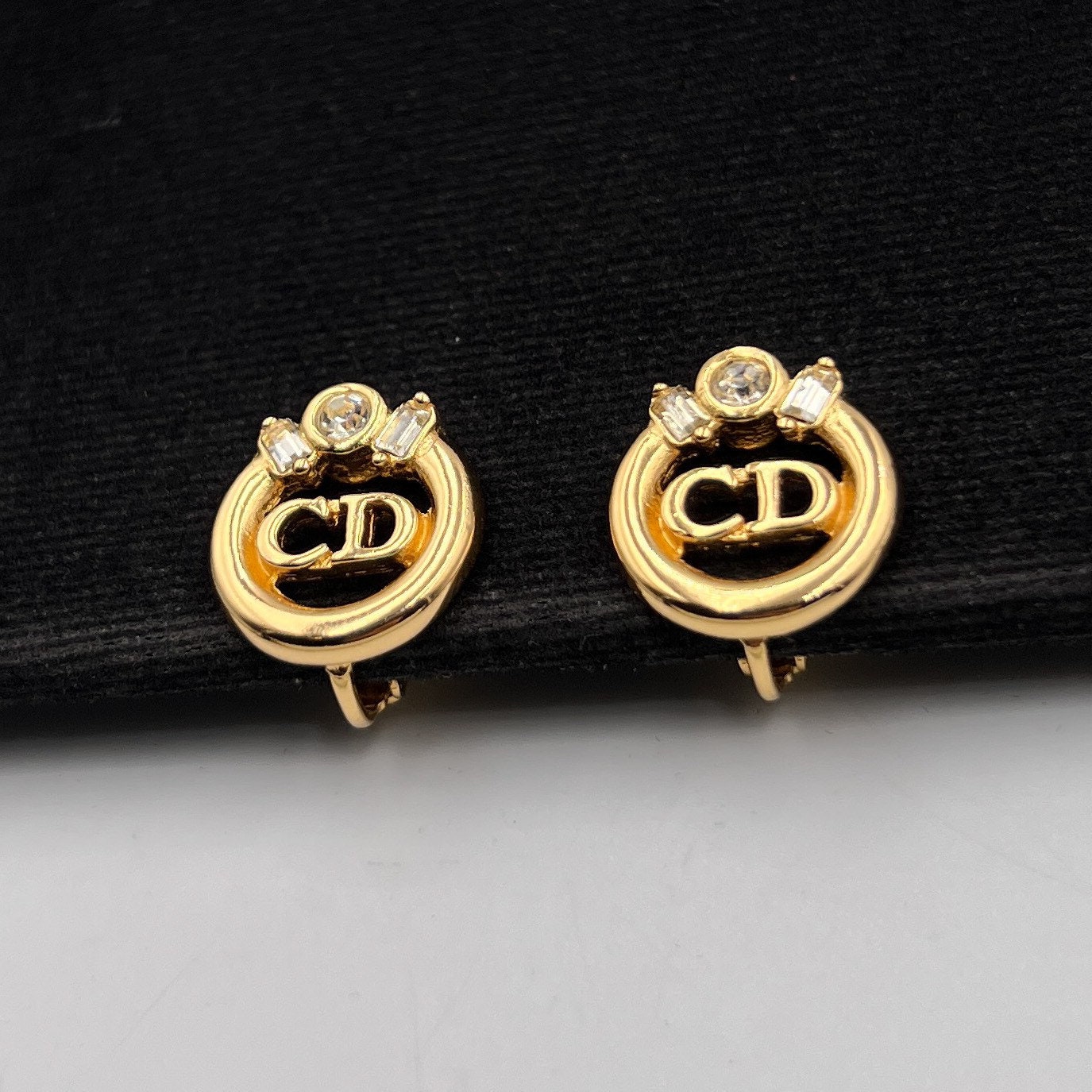 Christian Dior Vintage Logo CD Clip on Earrings Etsy Norway