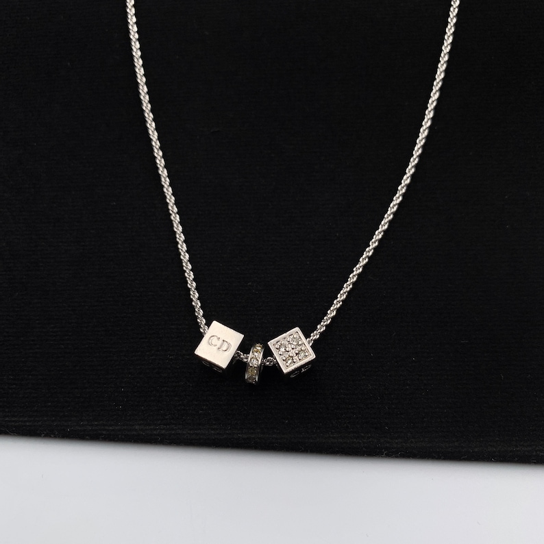Christian Dior Cube CD Charm Necklace 
