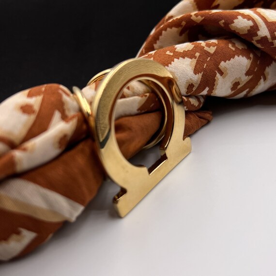 SALVATORE FERRAGAMO Gold Plated Ring Scarf - Etsy SALVATORE FERRAGAMO Gold Plated Ring Scarf - Etsy
