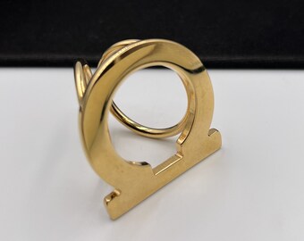 SALVATORE FERRAGAMO Gold Plated Ring Scarf - Etsy