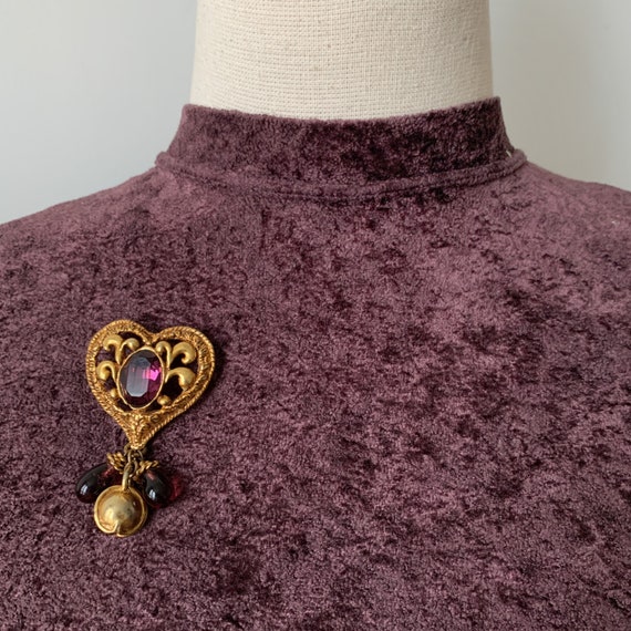 Christian Lacroix Vintage Heart With Beaded Drop Brooch - Etsy