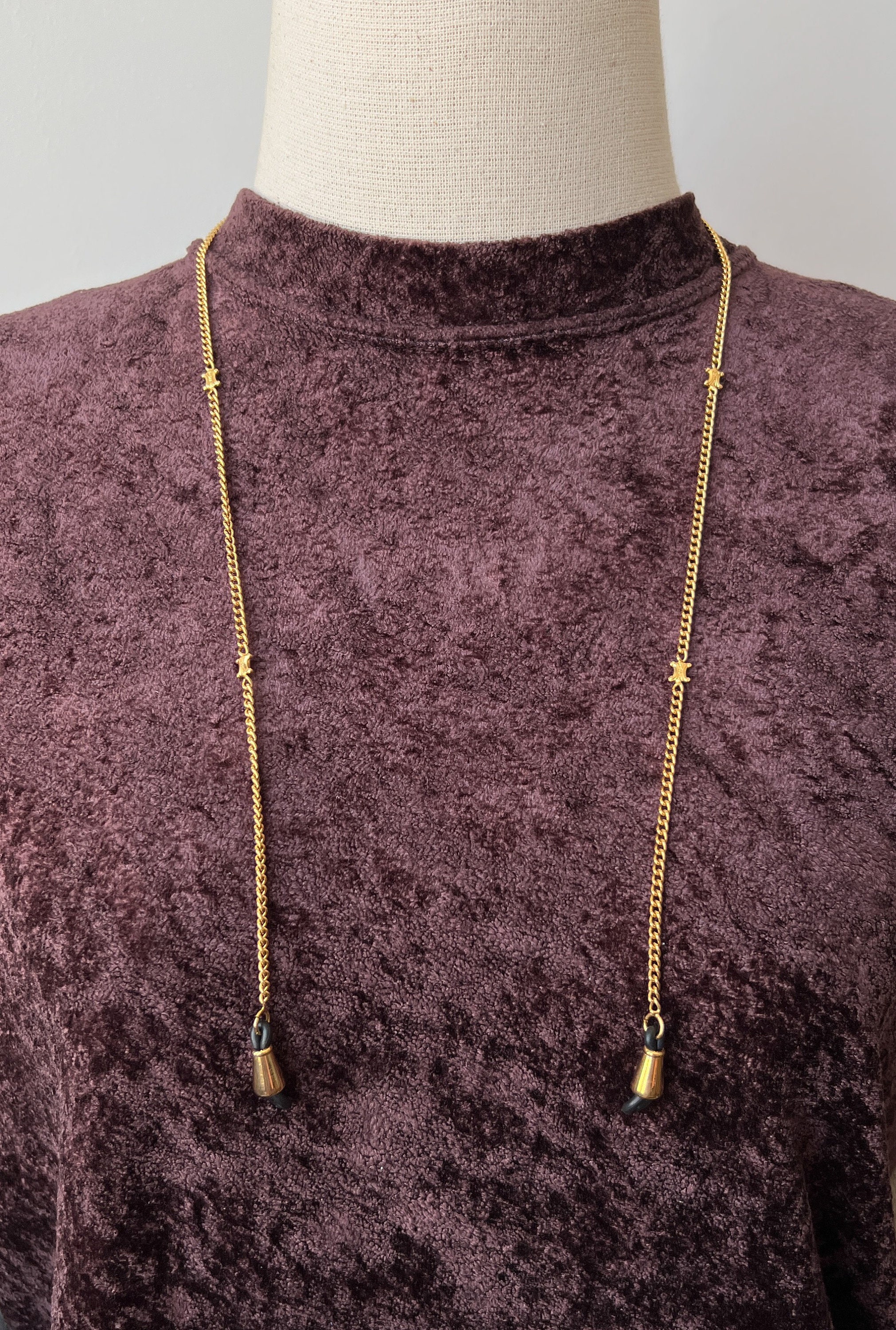 CELINE Vintage Triomphe Logo Charm Glasses Chain - Etsy