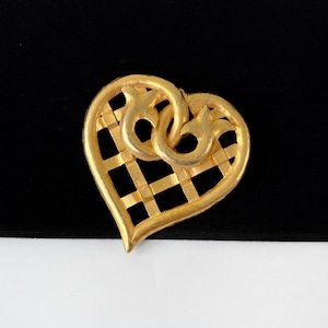 LANVIN Vintage Heart Gold Plated Brooch
