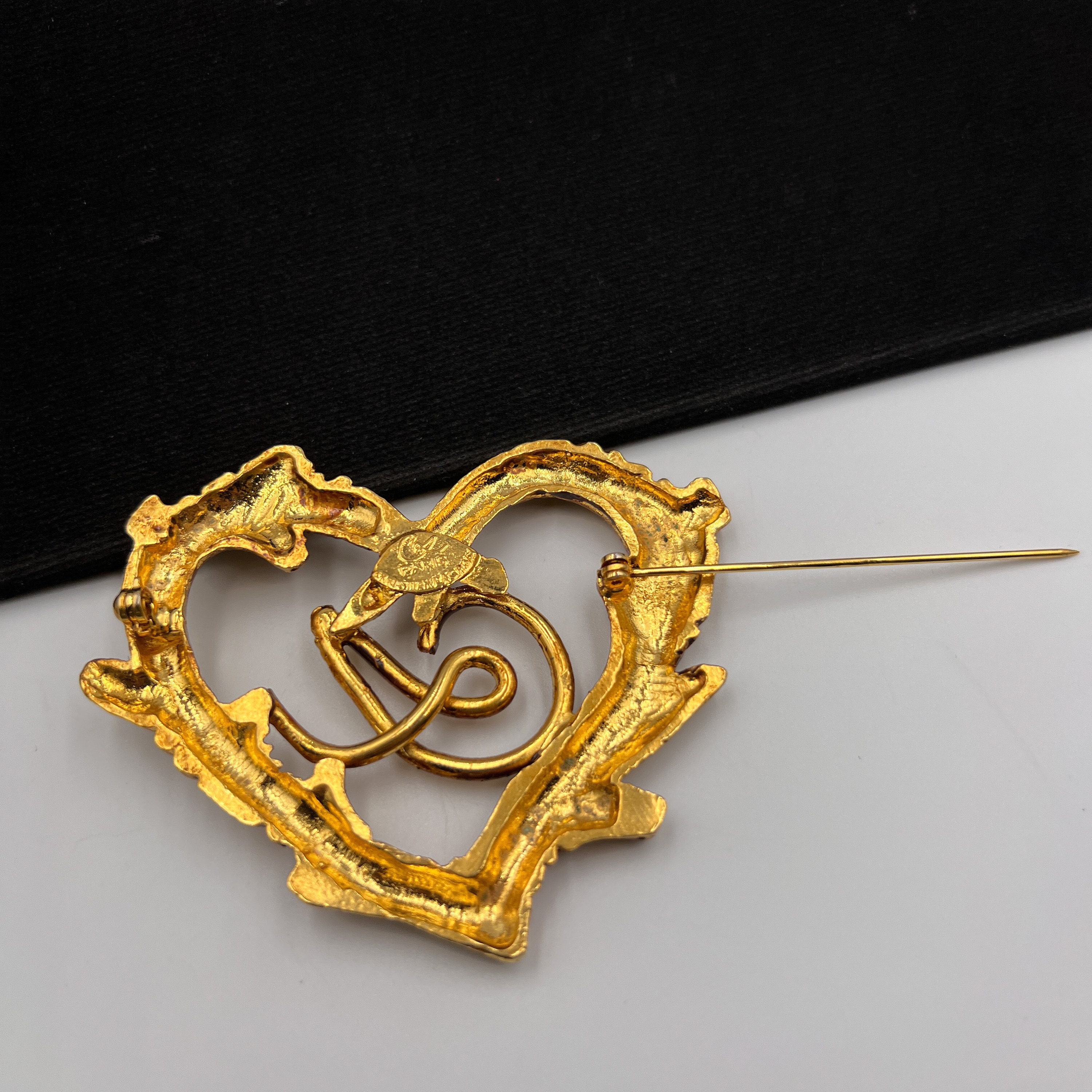 Christian Lacroix Vintage Heart Logo Brooch - Etsy