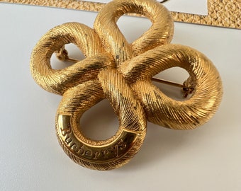 BURBERRY Vintage Gold Plated Brooch - Etsy