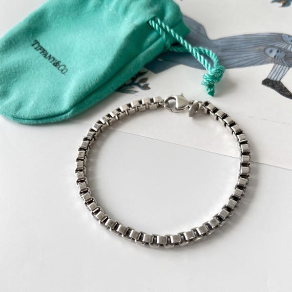 Tiffany & Co. Box Chain Bracelet in 925 Sterling Silver - Etsy