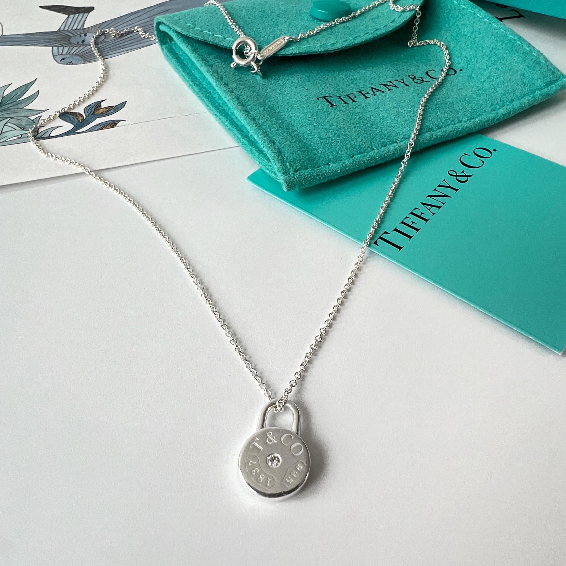 Tiffany & Co. Round Lock Pendant Necklace in 925 Sterling Silver