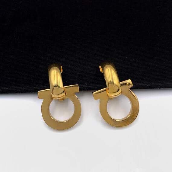 SALVATORE FERRAGAMO Vintage Logo Drop Earrings