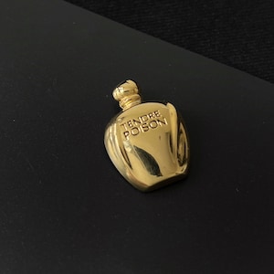 CHRISTIAN DIOR Vintage Tendre Poison Perfume Bottle Gold Plated Pin