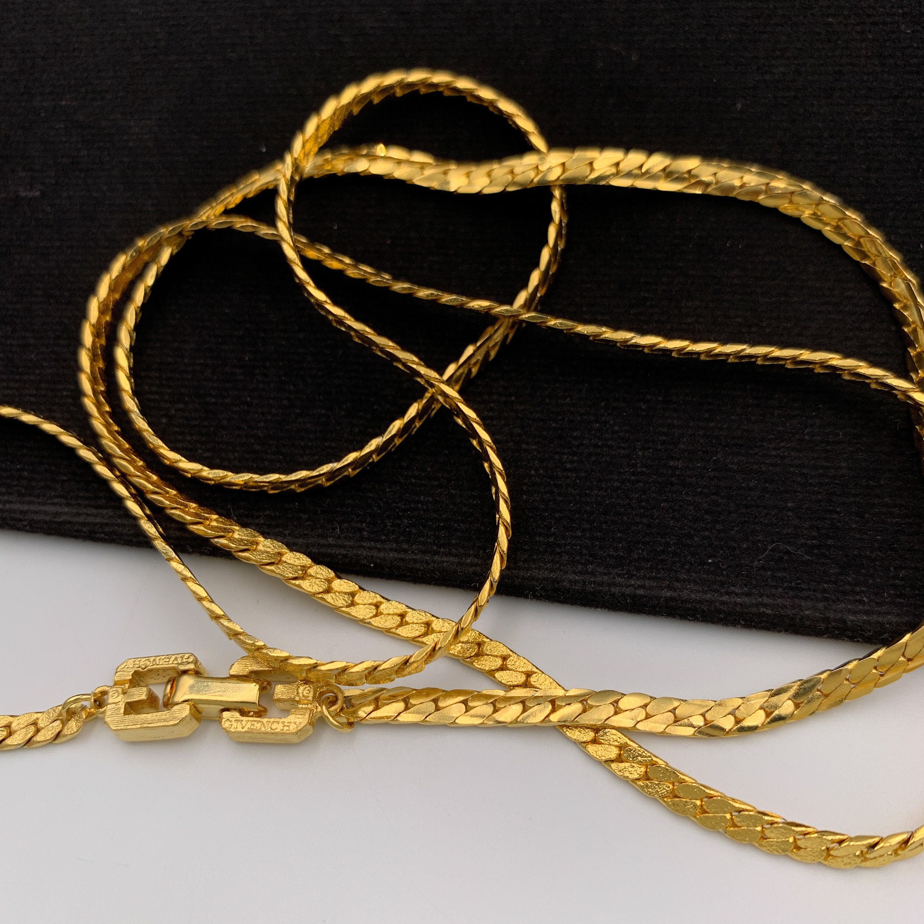 GIVENCHY Vintage Gold Plated Chain Long Necklace - Etsy