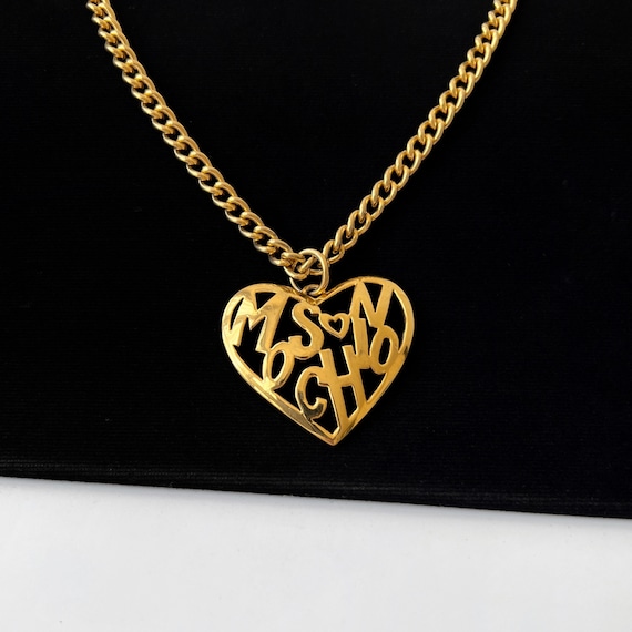 MOSCHINO ヴィンテージ ハート ロゴ ペンダント ネックレス