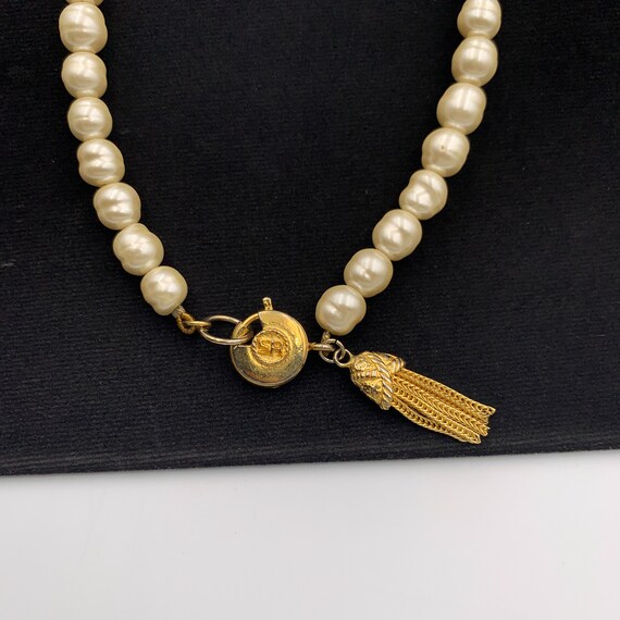 SONIA RYKIEL Vintage Faux Pearl Choker Necklace - image 3