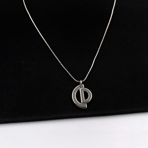 Christian Dior Silver CD Plaque Pendant Necklace Etsy