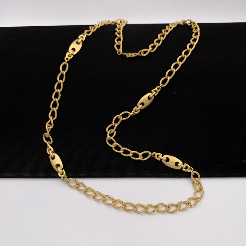 Christian Dior Vintage Chain Link Long Necklace 