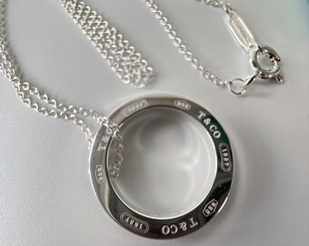 Tiffany Ring Pendant Necklace in 925 Sterling Silver