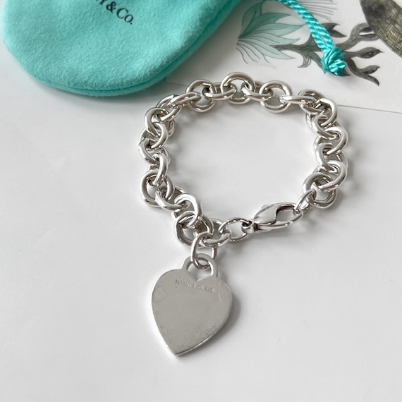 Tiffany & Co. Heart Tag Bracelet in 925 Sterling Silver - Etsy