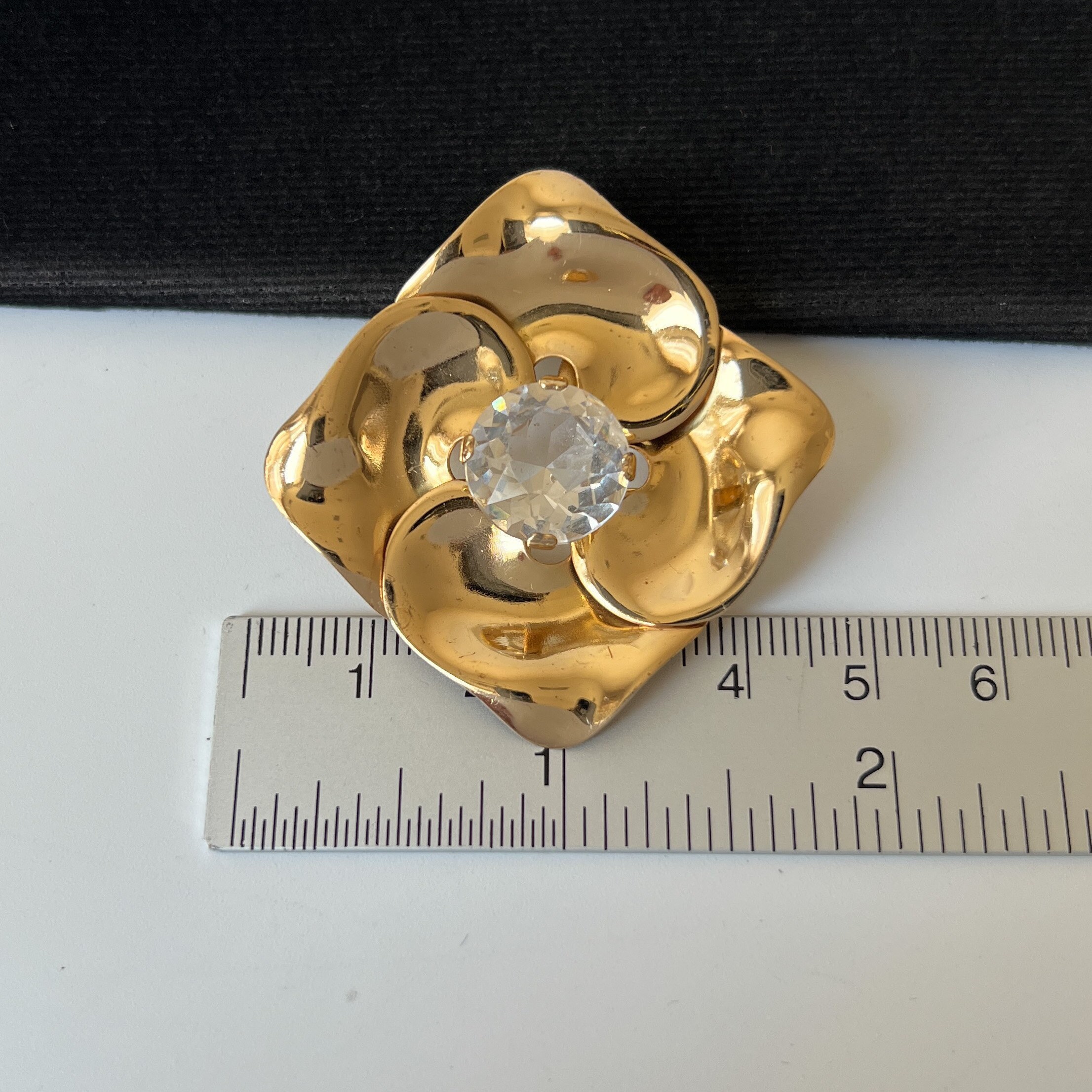 Buy CHRISTIAN DIOR Vintage Gold Plated Flower Brooch Online in