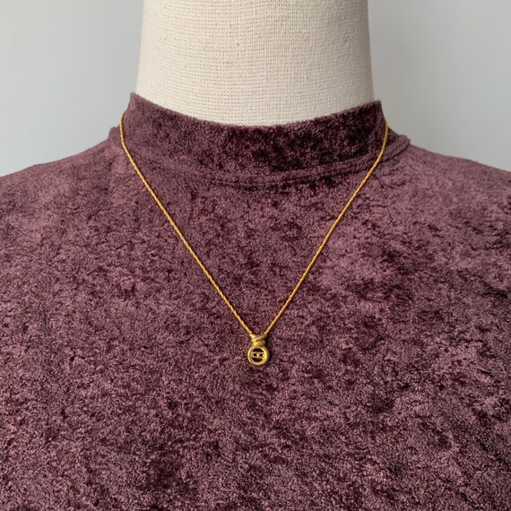Christian Dior Vintage CD Logo Pendant Gold Tone Necklace - Etsy