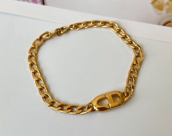 Christian Dior Vintage CD Chain Link Bracelet - Etsy