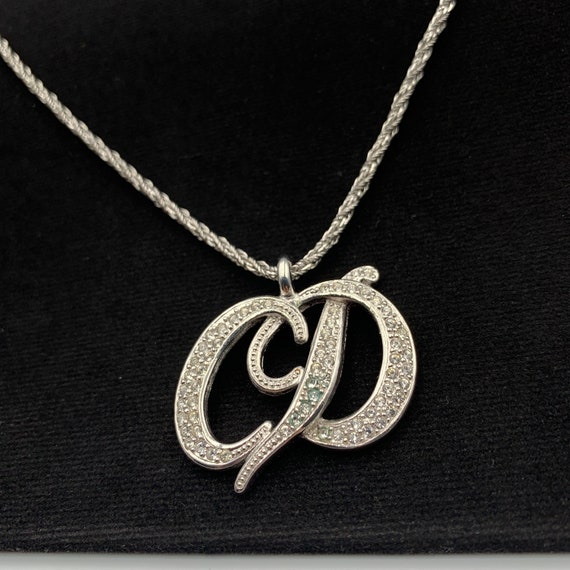 Christian Dior Vintage CD Crystal Necklace Etsy Canada