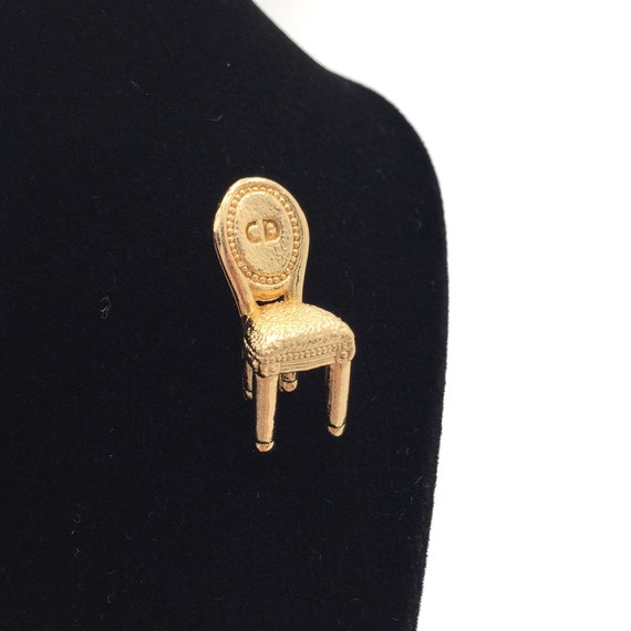 Christian Dior Logo CD Vintage Chair Brooch/Pin