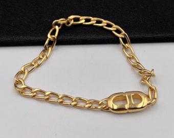Christian Dior Vintage CD Chain Link Bracelet - Etsy Canada
