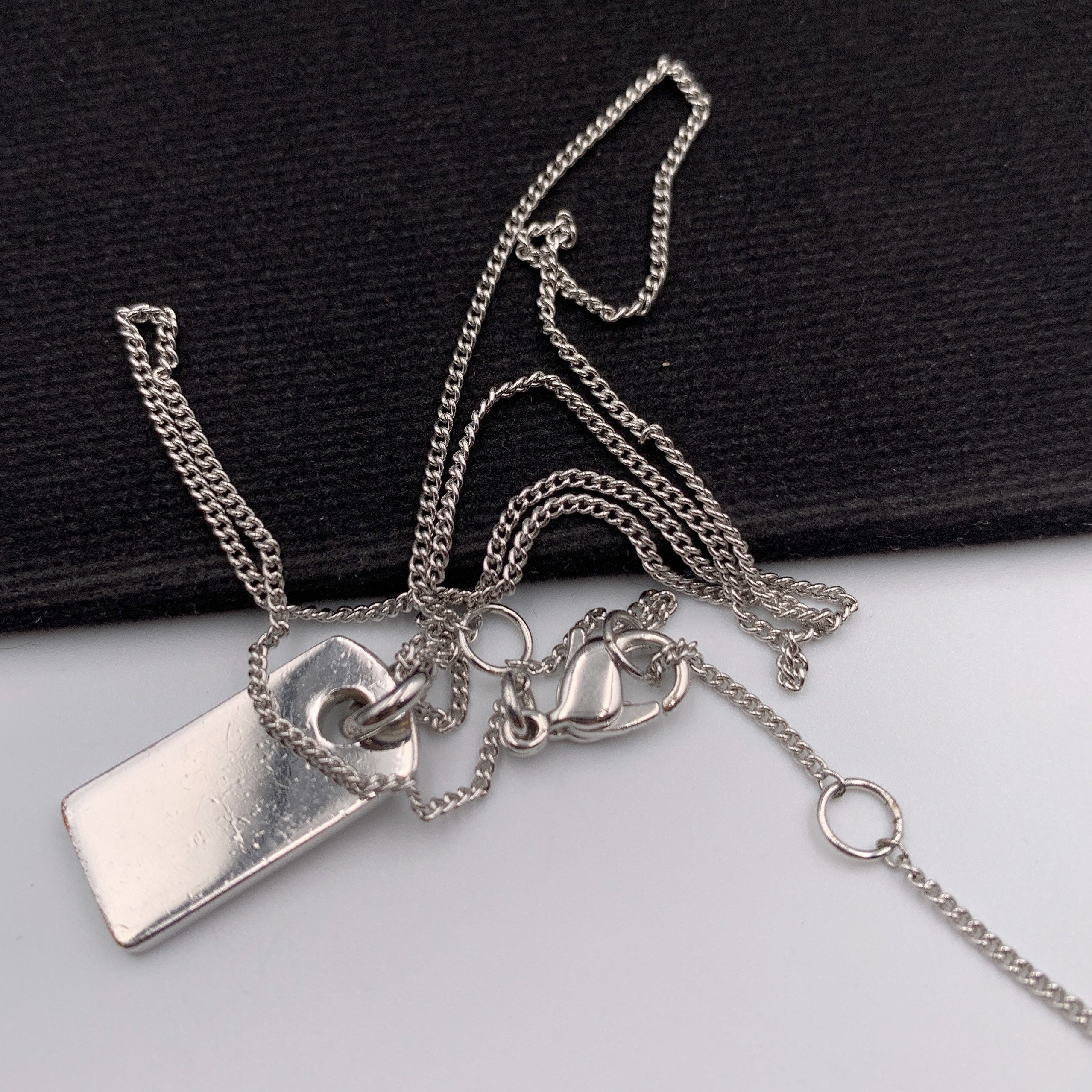 Christian Dior Silver Dior Name Tag Pendant Necklace - Etsy