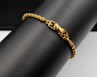 GIVENCHY Vintage Gold Plated Chain Bracelet - Etsy