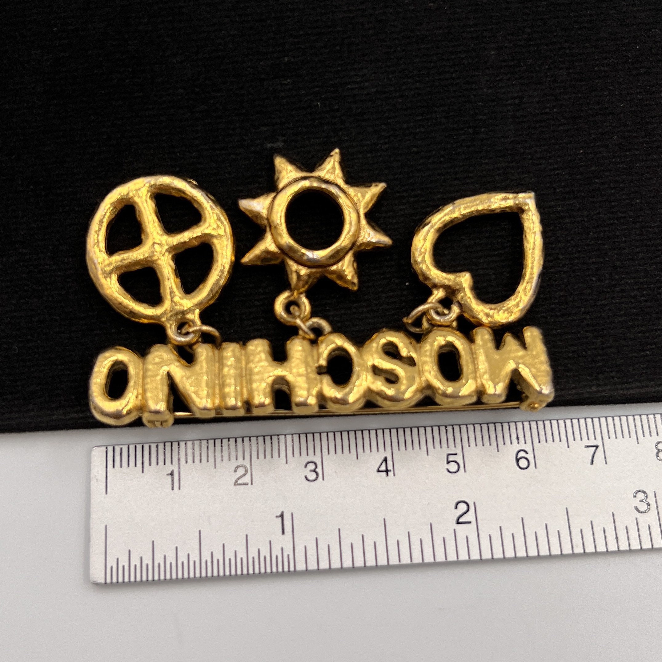 MOSCHINO Vintage Logo Brooch - Etsy