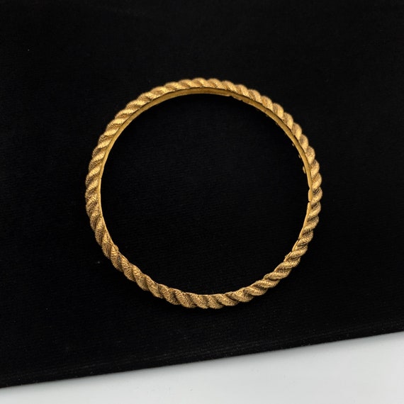 CHANEL Rope Metal Gold Tone Bangle Bracelet - image 1