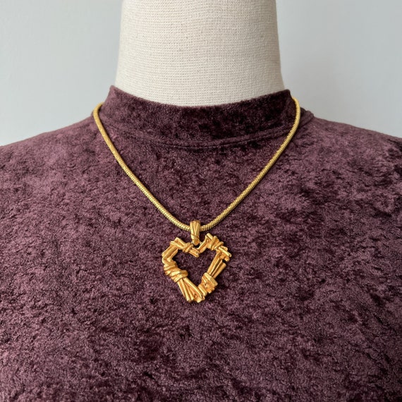 Christian Lacroix Vintage Gold Plated Heart Penda… - image 9
