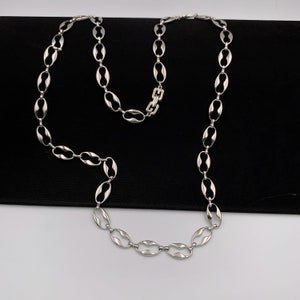 GIVENCHY Vintage Chain link logo silver Long Necklace