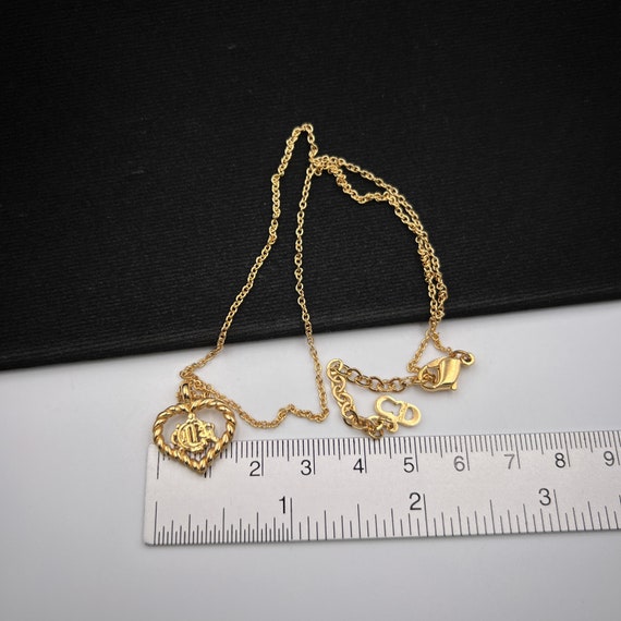 Christian Dior Vintage DIOR With Heart Logo Pendant Necklace Christian Dior Vintage DIOR With Heart Logo Pendant Necklace