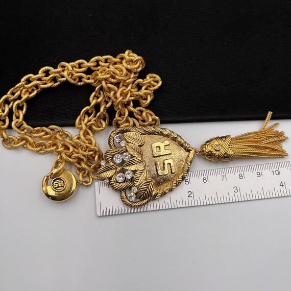 SONIA RYKIEL Vintage SR Medal Tussle Chain Necklace - Etsy