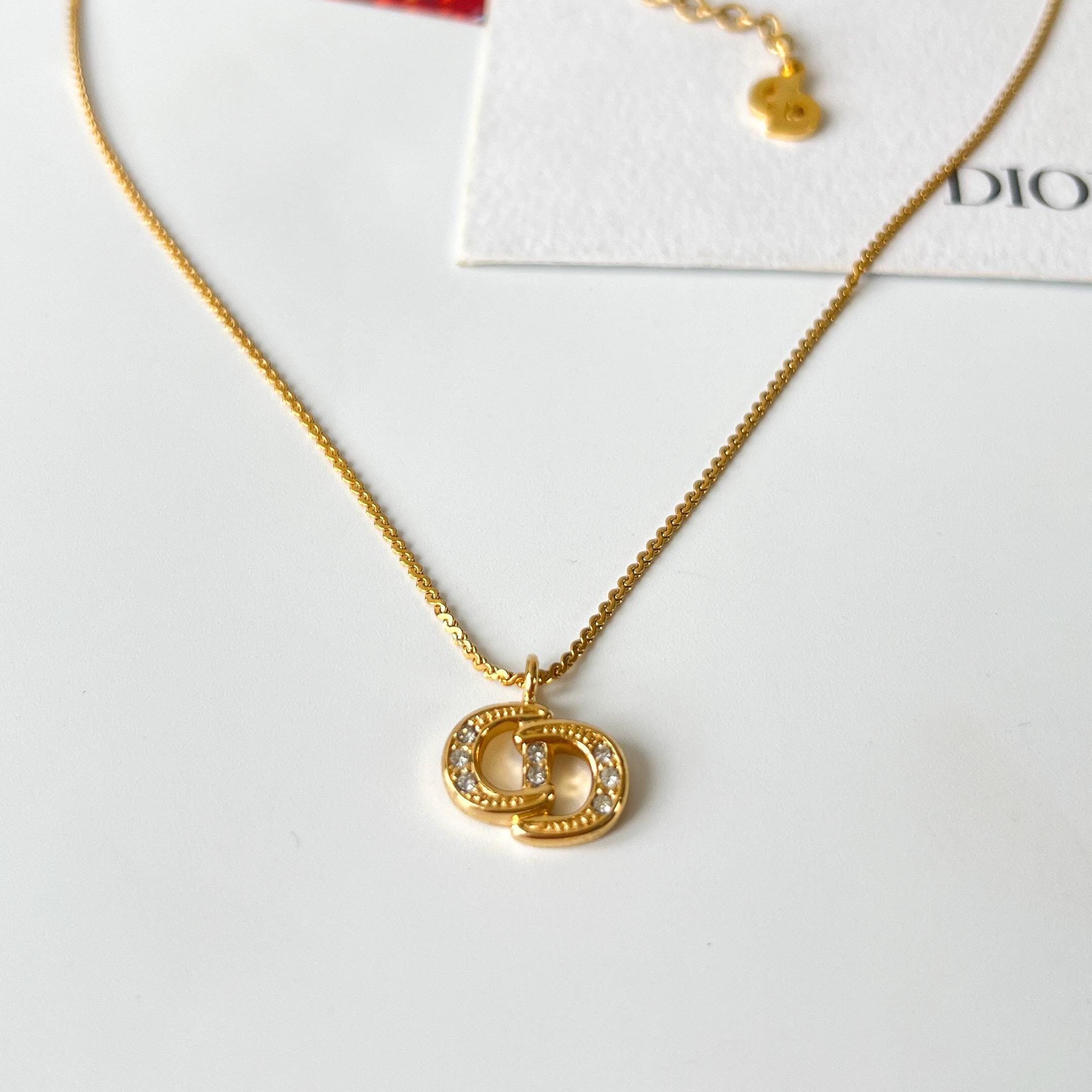 アクセサリー Sale....Vintage Christian Dior necklace Christian Dior Vintage CD Crystal Necklace - Etsy