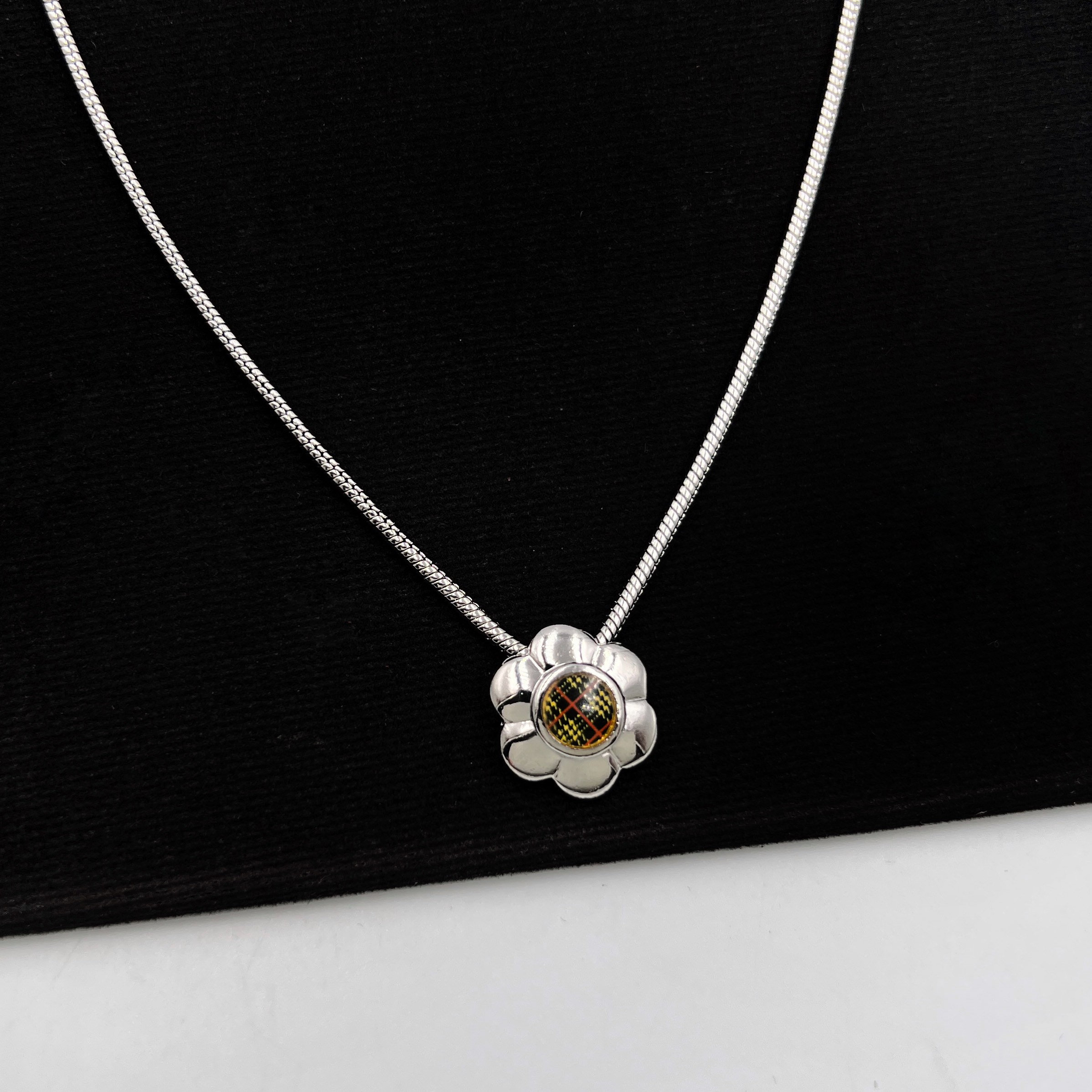BURBERRYS Vintage Flower Check Pattern Pendant Necklace - Etsy