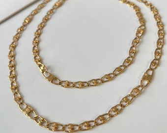 CELINE｜JEWERLY (TRIOMPHE FOLK FRINGE LONG NECKLACE IN B Celine Triomphe Folk Fringe Long Necklace in Brass Necklace