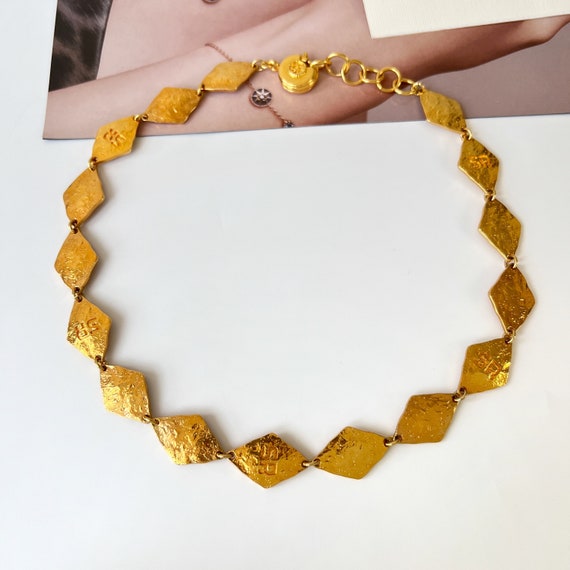 SONIA RYKIEL Vintage Gold Plated Choker Necklace - image 1