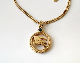 美品✨Burberry Necklace Gold Vintage Burberrys of London Necklace Gold Plated With Burberry