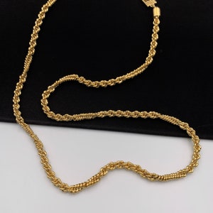 GIVENCHY Vintage Gold Plated Large Twist Chain Necklace