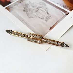 GUCCI Vintage Gold Plated Crystal Brooch